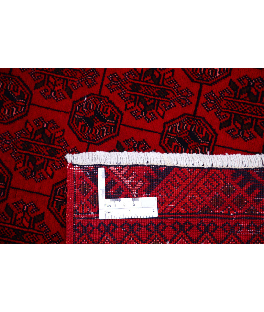 Red Afghan Beljik Rug 7' 9" x 10' 8" Hand-Knotted | No. AT52744