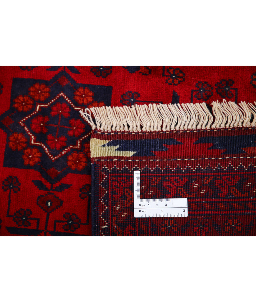 Red Afghan Beljik Rug 6' 6" x 9' 7" Hand-Knotted | No. AT67638