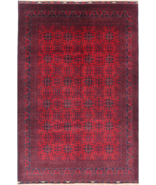 Hand Knotted Afghan Beljik Wool Rug 6' 6" x 9' 7" - No. AT67638