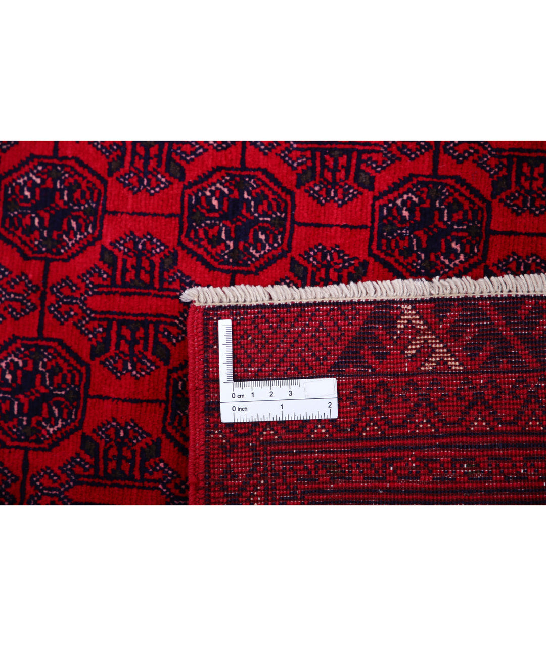 Red Afghan Beljik Rug 6' 6" x 9' 3" Hand-Knotted | No. AT85596