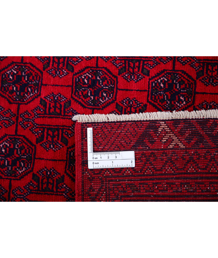 Red Afghan Beljik Rug 6' 6" x 9' 3" Hand-Knotted | No. AT85596