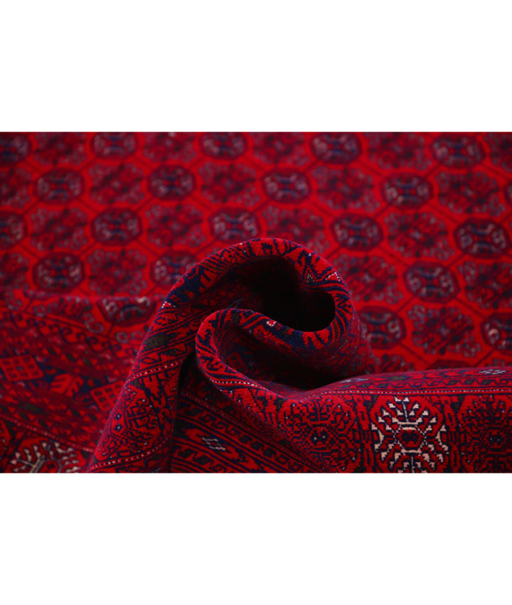 Red Afghan Beljik Rug 6' 6" x 9' 6" Hand-Knotted | No. AT61570