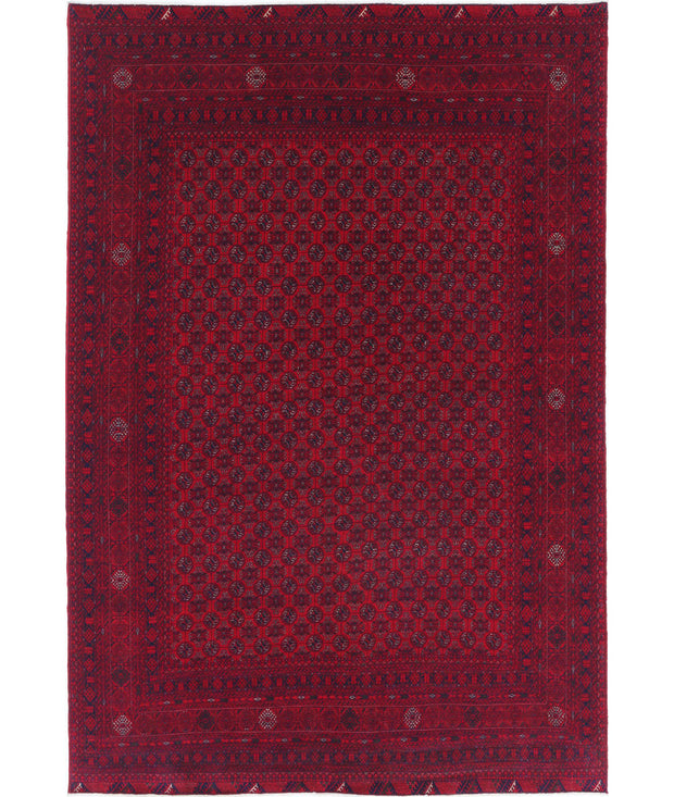 Hand Knotted Afghan Beljik Wool Rug 6' 6" x 9' 6" - No. AT61570