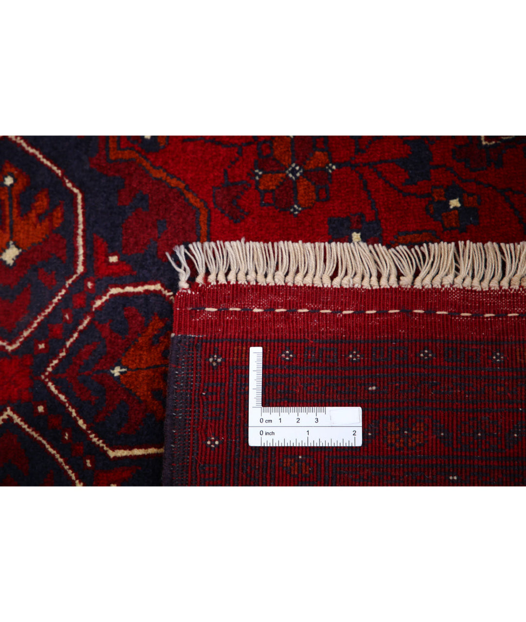 Red Afghan Beljik Rug 6' 8" x 9' 8" Hand-Knotted | No. AT66651