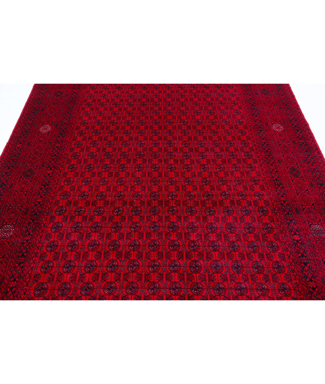 Red Afghan Beljik Rug 6' 4" x 9' 3" Hand-Knotted | No. AT30570