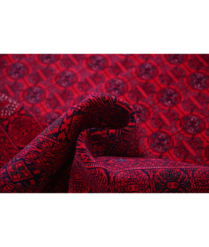 Red Afghan Beljik Rug 6' 4" x 9' 3" Hand-Knotted | No. AT30570