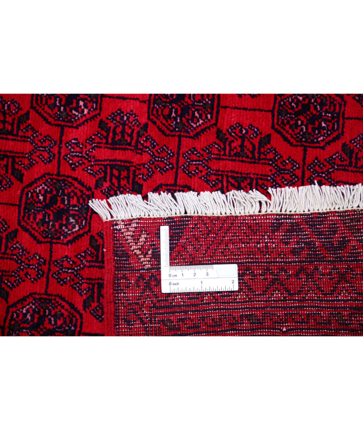 Red Afghan Beljik Rug 6' 4" x 9' 3" Hand-Knotted | No. AT30570