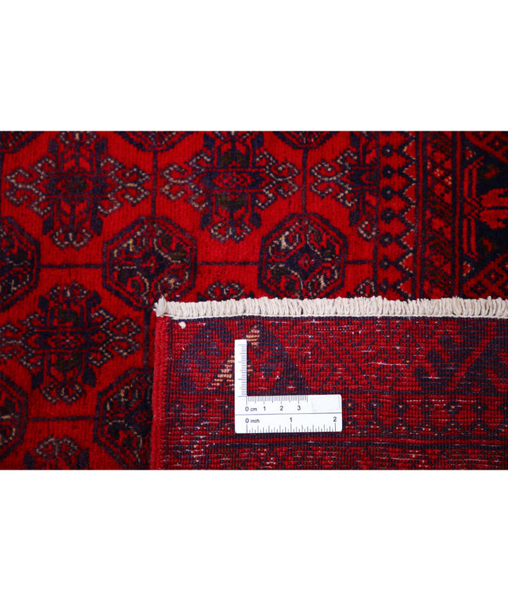 Red Afghan Beljik Rug 6' 5" x 9' 7" Hand-Knotted | No. AT69981