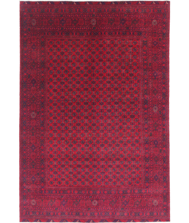 Hand Knotted Afghan Beljik Wool Rug 6' 5" x 9' 7" - No. AT69981