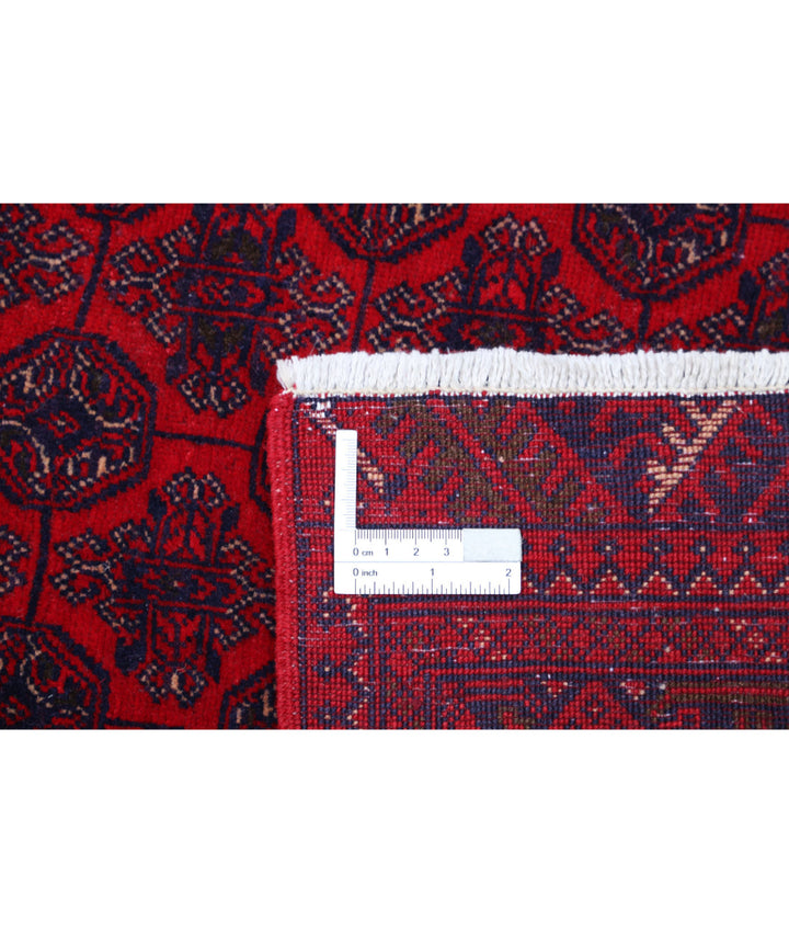 Red Afghan Beljik Rug 6' 5" x 9' 6" Hand-Knotted | No. AT85786