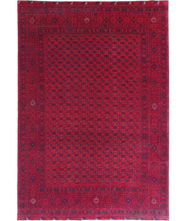 Hand Knotted Afghan Beljik Wool Rug 6' 5" x 9' 6" - No. AT85786