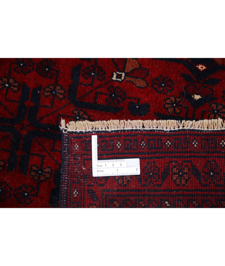 Red Afghan Beljik Rug 6' 7" x 9' 8" Hand-Knotted | No. AT49728