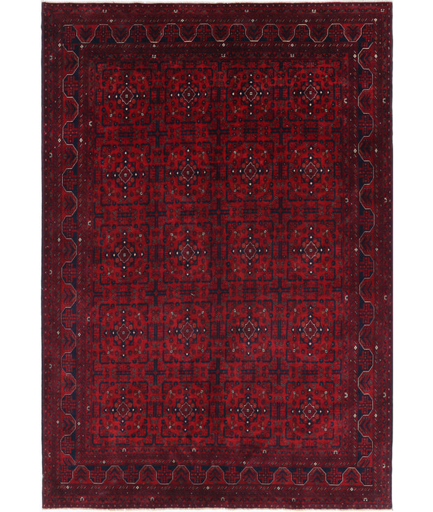 Hand Knotted Afghan Beljik Wool Rug 6' 7" x 9' 8" - No. AT49728