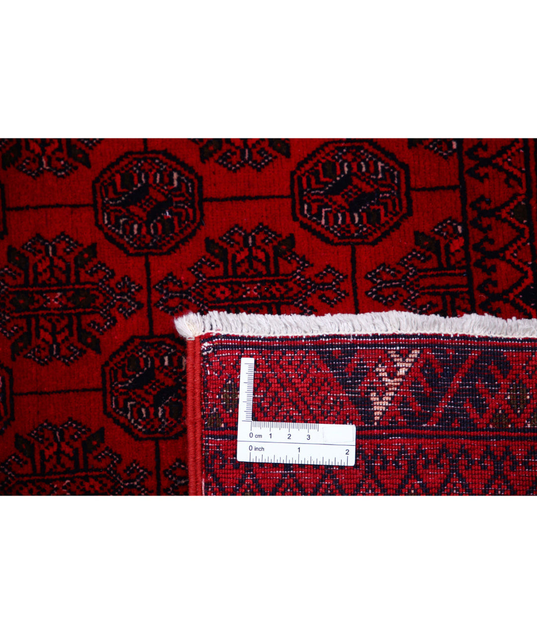 Red Afghan Beljik Rug 6' 7" x 9' 4" Hand-Knotted | No. AT27866
