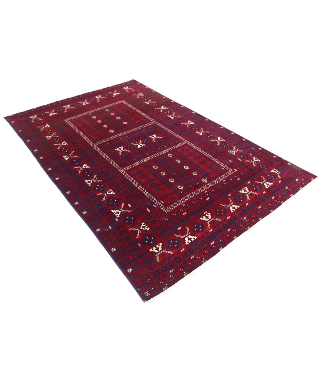 Afghan Beljik Rug 5' 2" x 7' 10" Hand-Knotted | No. AT38540