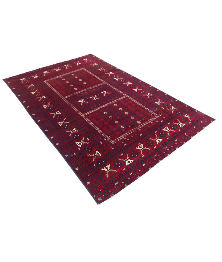 Afghan Beljik Rug 5' 2" x 7' 10" Hand-Knotted | No. AT38540