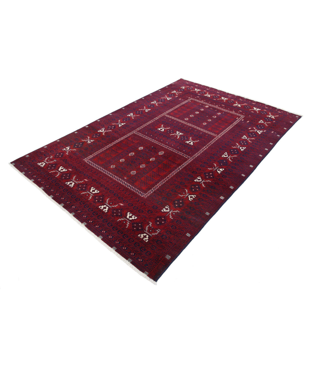 Afghan Beljik Rug 5' 2" x 7' 10" Hand-Knotted | No. AT38540
