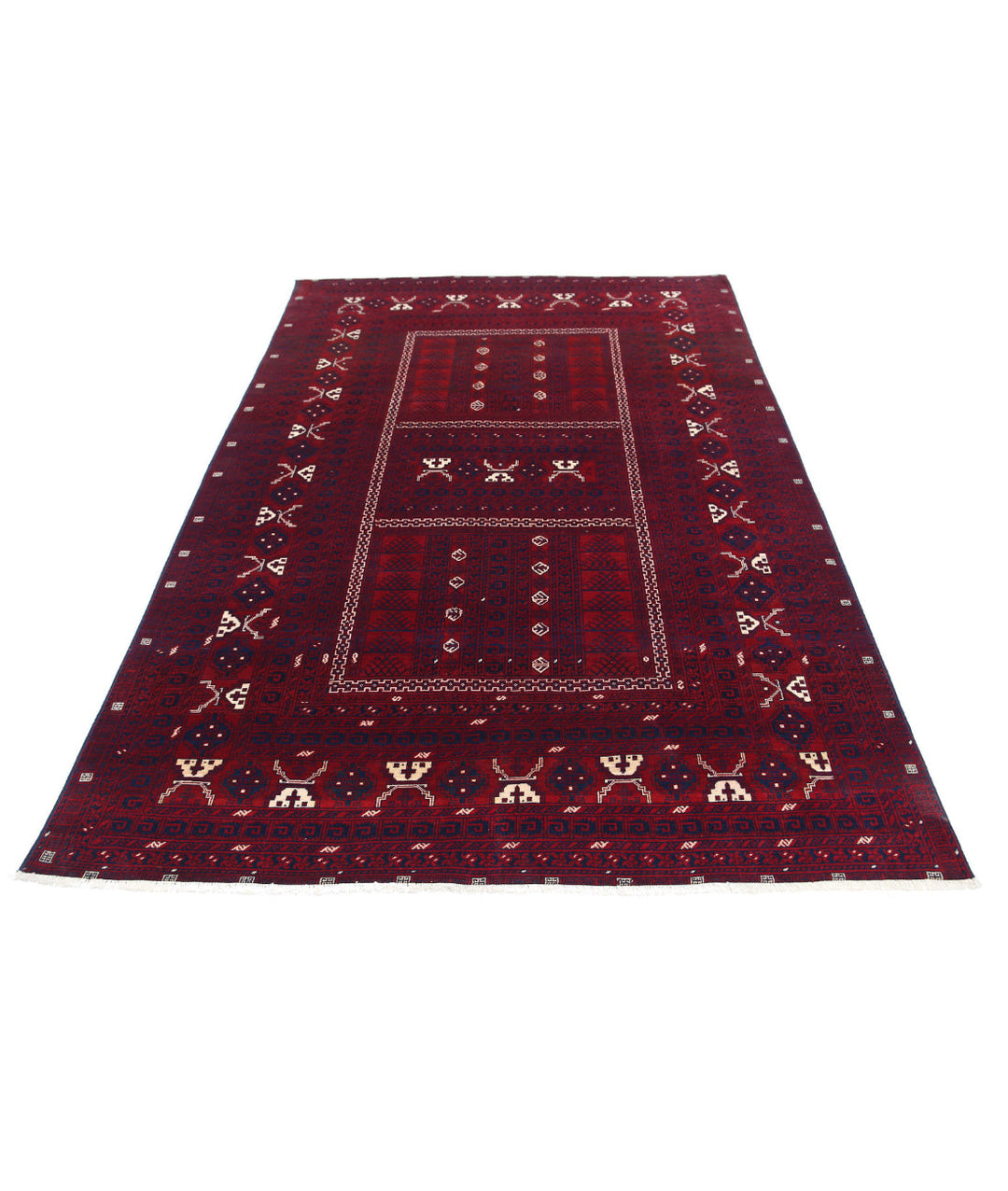 Afghan Beljik Rug 5' 2" x 7' 10" Hand-Knotted | No. AT38540