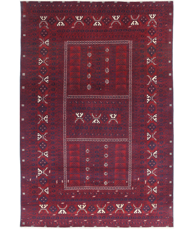 Hand Knotted Afghan Beljik Wool Rug 5' 2" x 7' 10" - No. AT38540