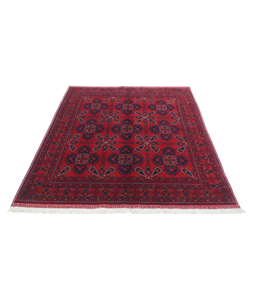 Afghan Beljik Rug 4' 10" x 6' 3" Hand-Knotted | No. AT43977
