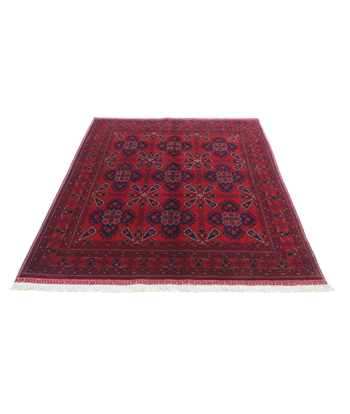Afghan Beljik Rug 4' 10" x 6' 3" Hand-Knotted | No. AT43977