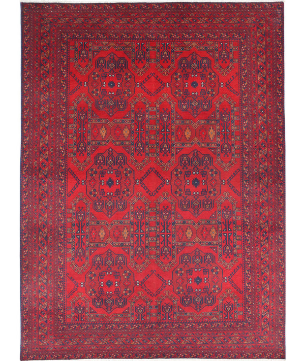 Hand Knotted Afghan Beljik Wool Rug 4' 10" x 6' 6" - No. AT59618
