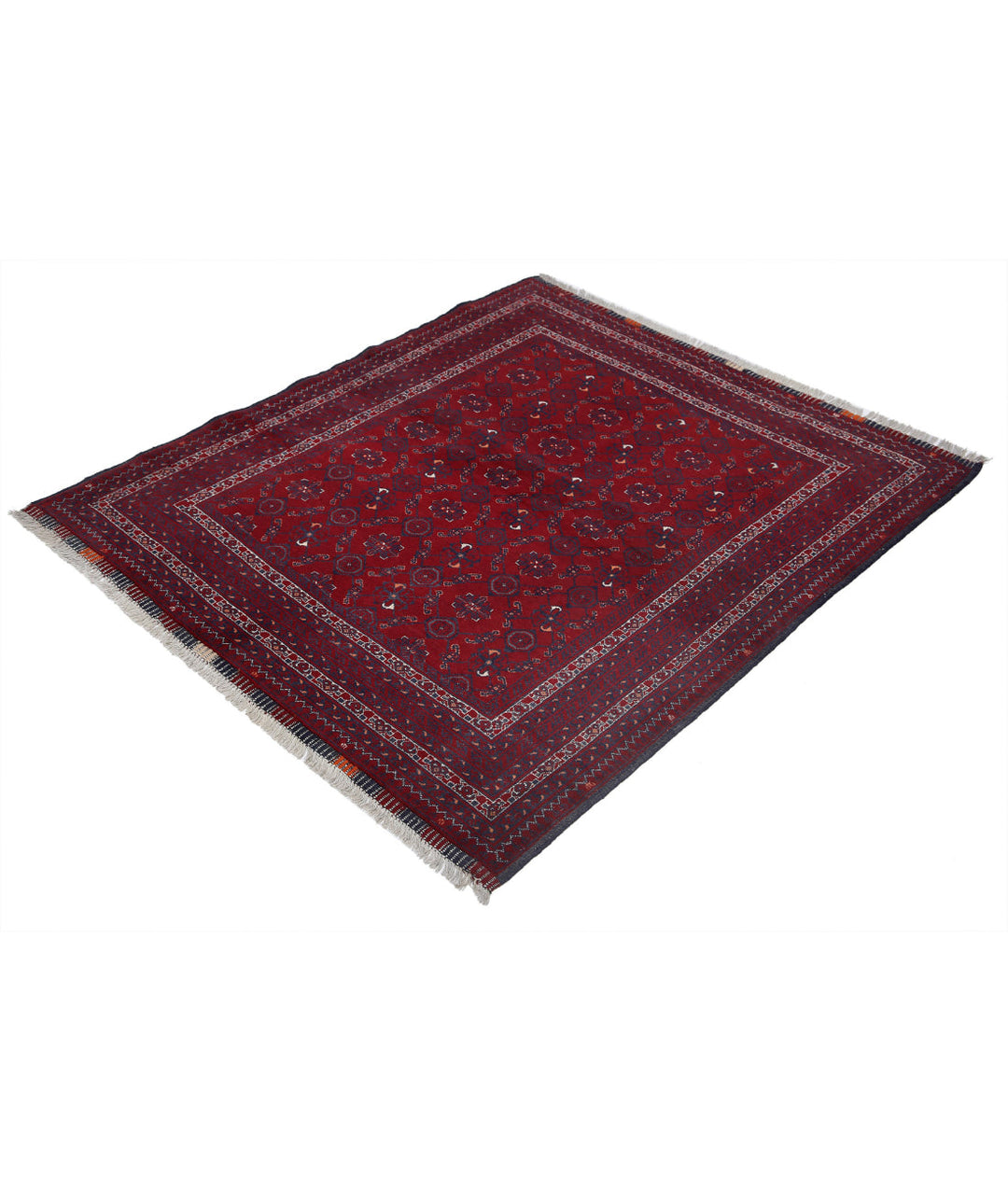 Afghan Beljik Rug 4' 0" x 4' 8" Hand-Knotted | No. AT73947