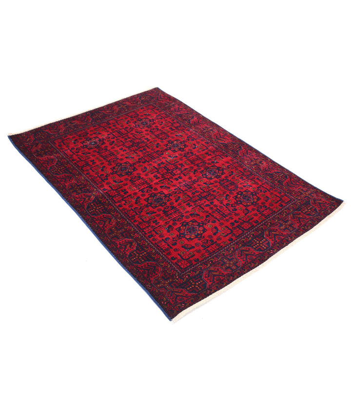 Afghan Beljik Rug 3' 4" x 4' 10" Hand-Knotted | No. AT76363