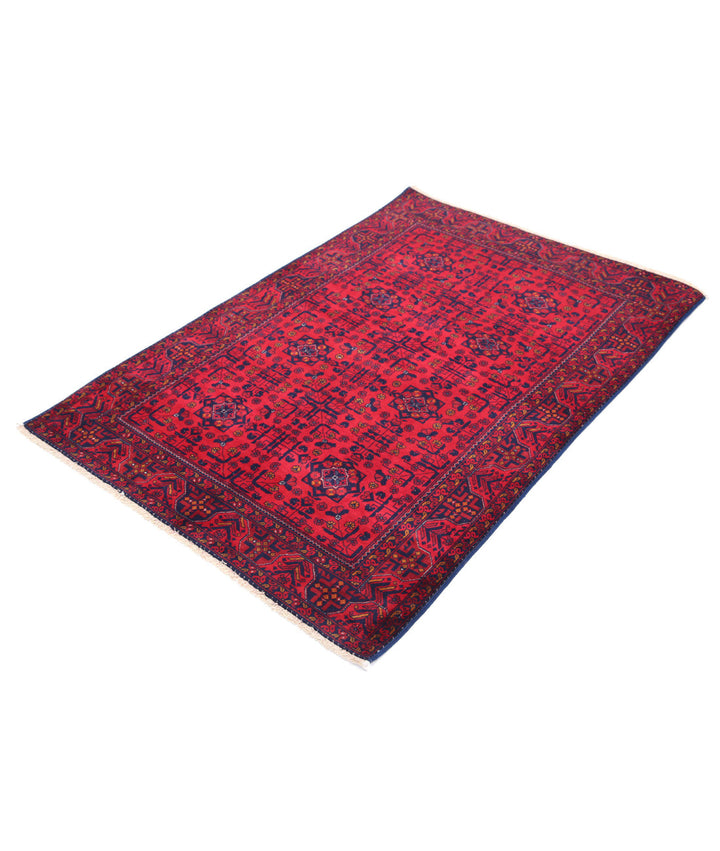Afghan Beljik Rug 3' 4" x 4' 10" Hand-Knotted | No. AT76363