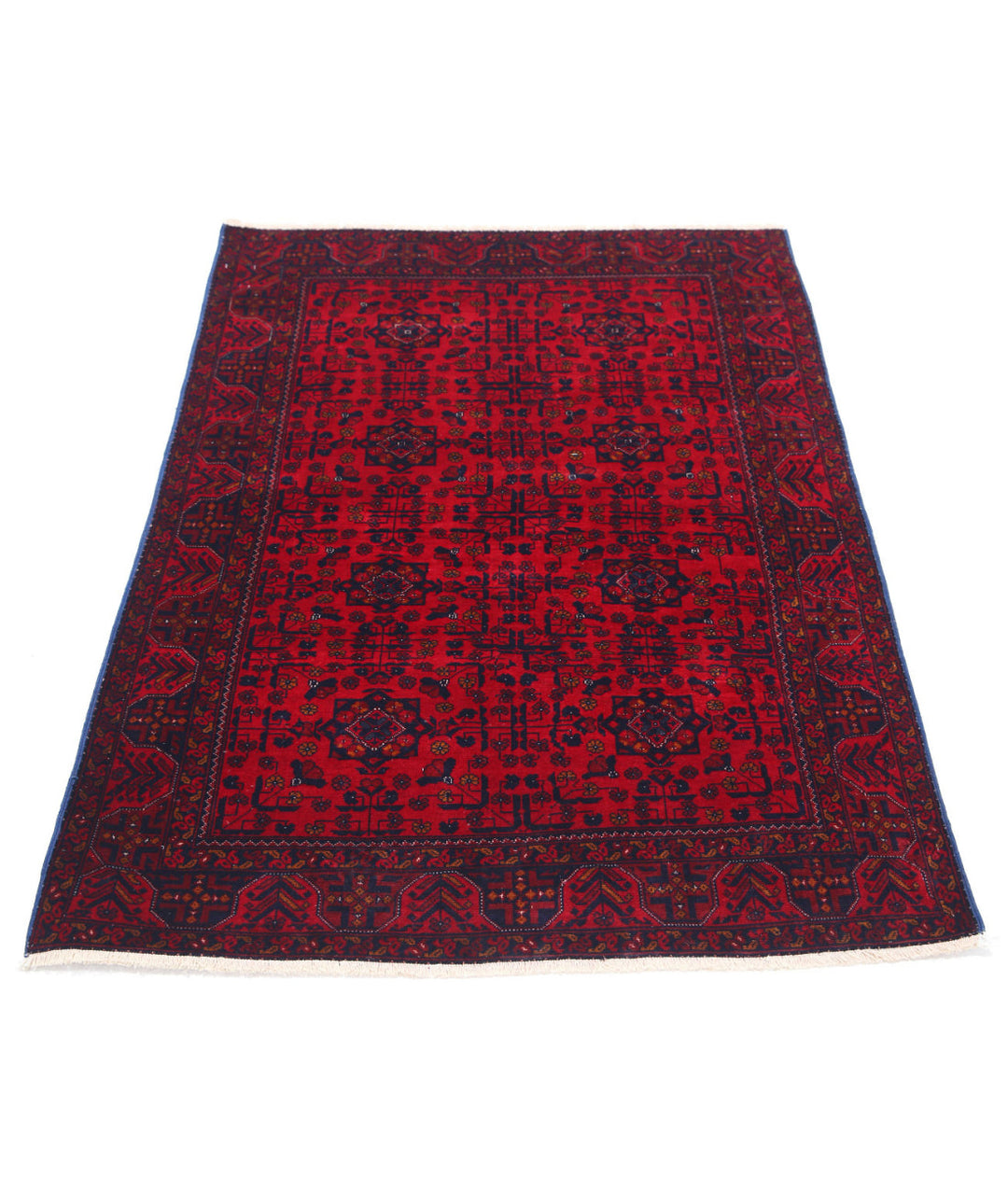 Afghan Beljik Rug 3' 4" x 4' 10" Hand-Knotted | No. AT76363