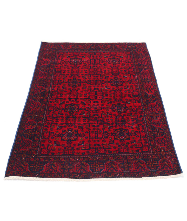 Afghan Beljik Rug 3' 4" x 4' 10" Hand-Knotted | No. AT76363