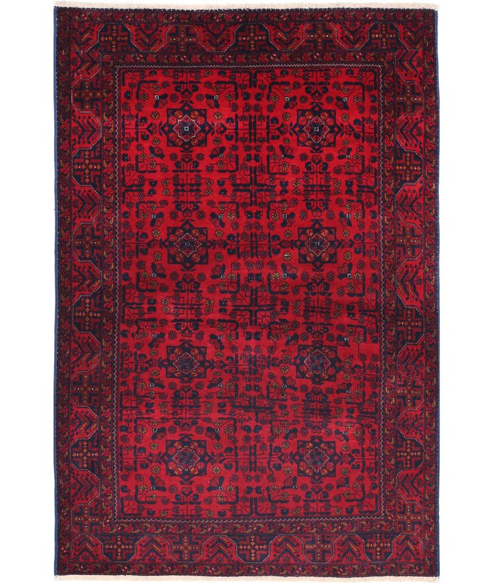 Afghan Beljik Rug 3' 4" x 4' 10" Hand-Knotted | No. AT76363