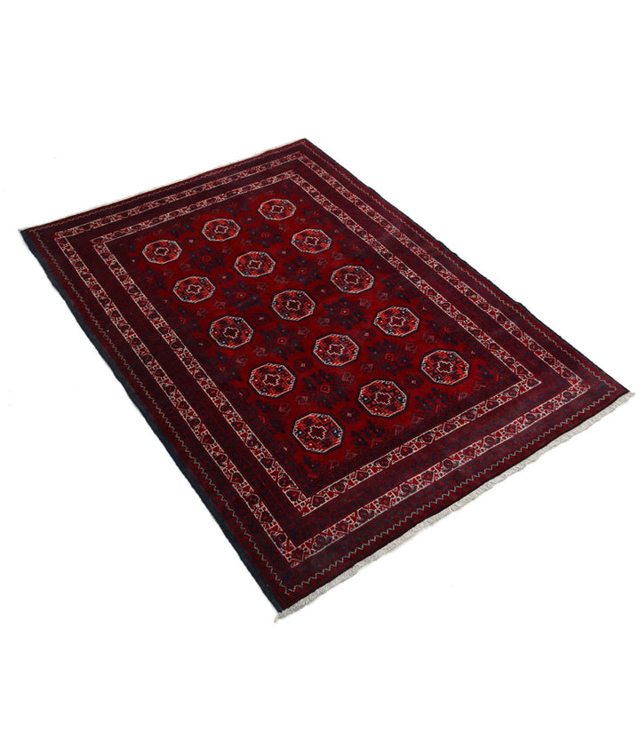 Afghan Beljik Rug 3' 2" x 4' 7" Hand-Knotted | No. AT29677