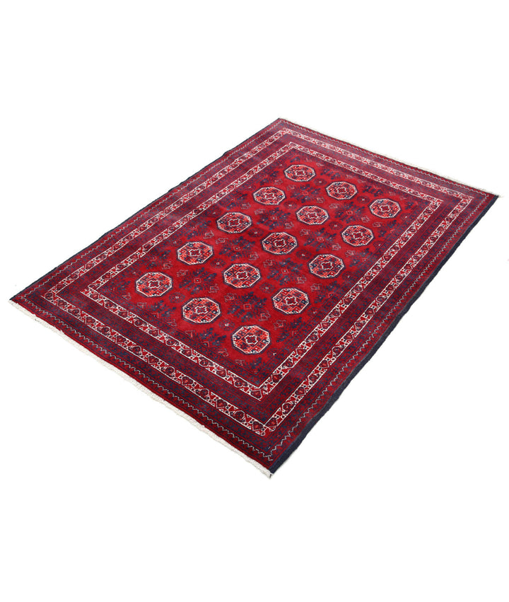 Afghan Beljik Rug 3' 2" x 4' 7" Hand-Knotted | No. AT29677