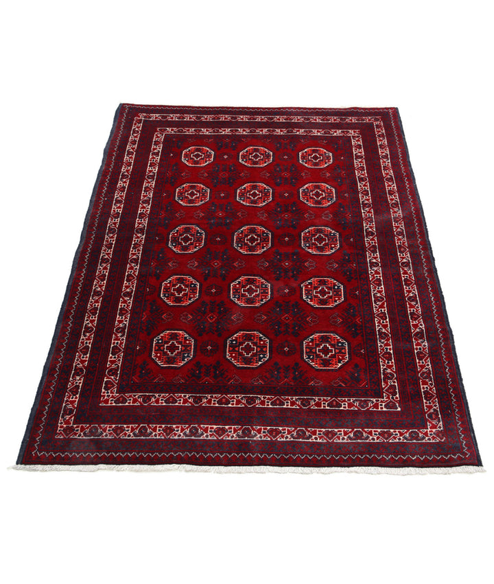 Afghan Beljik Rug 3' 2" x 4' 7" Hand-Knotted | No. AT29677
