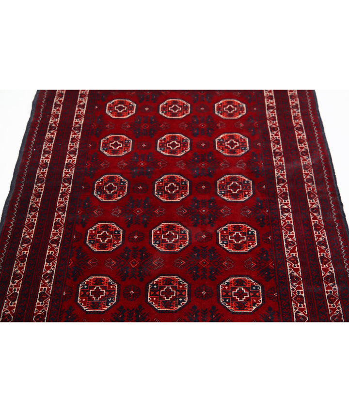 Afghan Beljik Rug 3' 2" x 4' 7" Hand-Knotted | No. AT29677