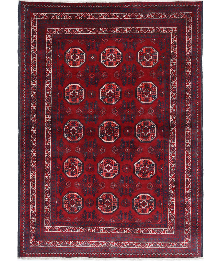 Afghan Beljik Rug 3' 2" x 4' 7" Hand-Knotted | No. AT29677
