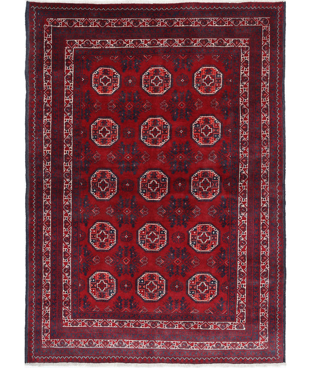 Hand Knotted Afghan Beljik Wool Rug 3' 2" x 4' 7" - No. AT29677
