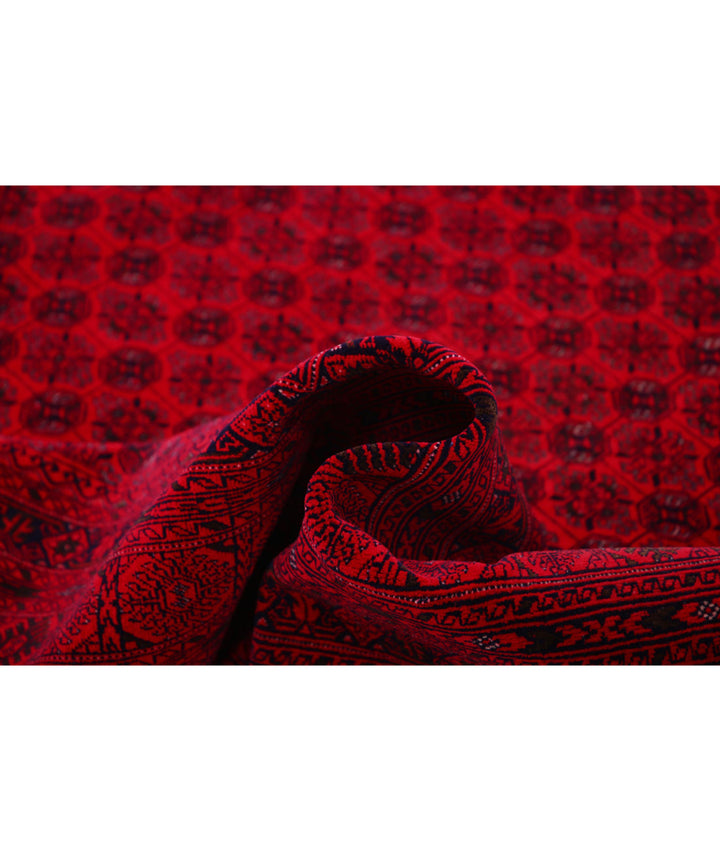 Red Afghan Beljik Rug 6' 6" x 9' 5" Hand-Knotted | No. AT94177