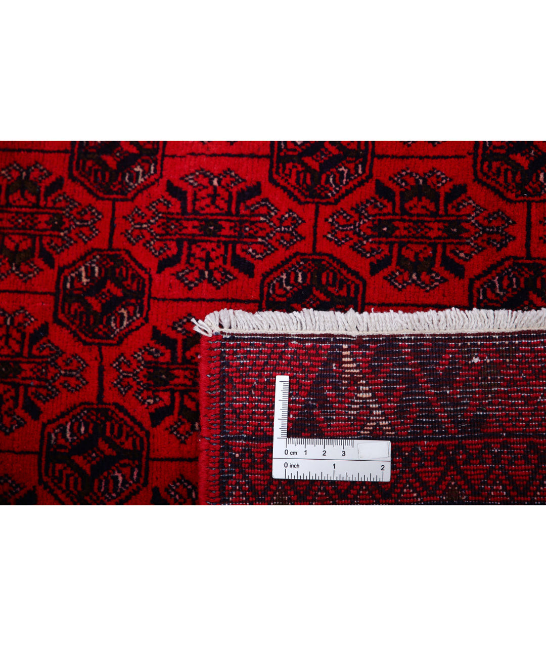 Red Afghan Beljik Rug 6' 6" x 9' 5" Hand-Knotted | No. AT94177