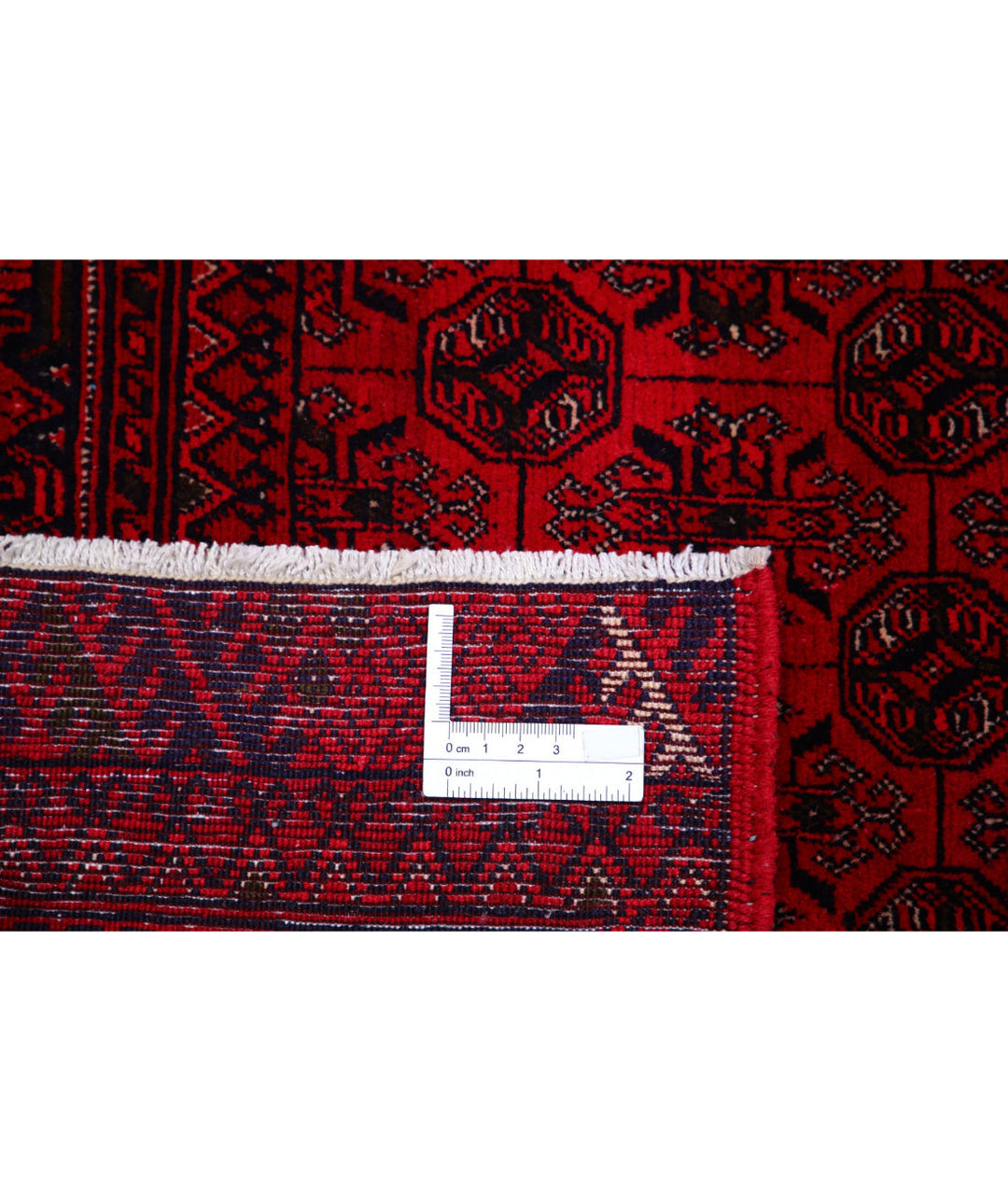 Red Afghan Beljik Rug 6' 5" x 9' 5" Hand-Knotted | No. AT24163