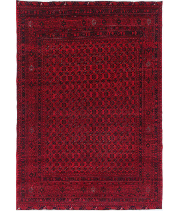 Hand Knotted Afghan Beljik Wool Rug 6' 5" x 9' 5" - No. AT24163