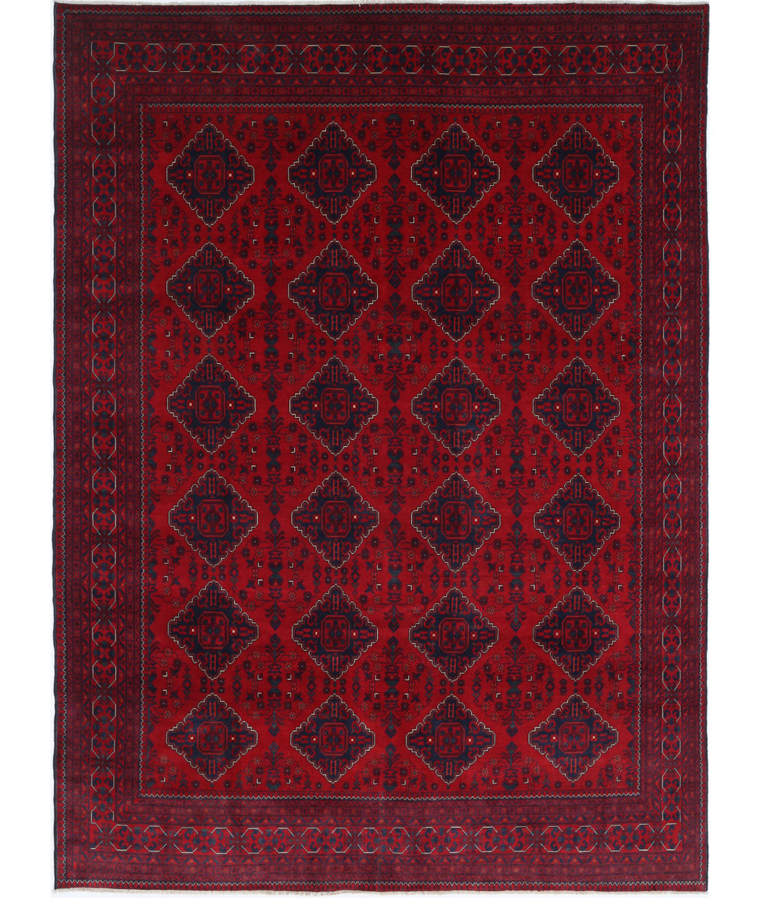 Hand Knotted Afghan Khamyab Wool Rug 8' 0" x 11' 0" - No. AT39279