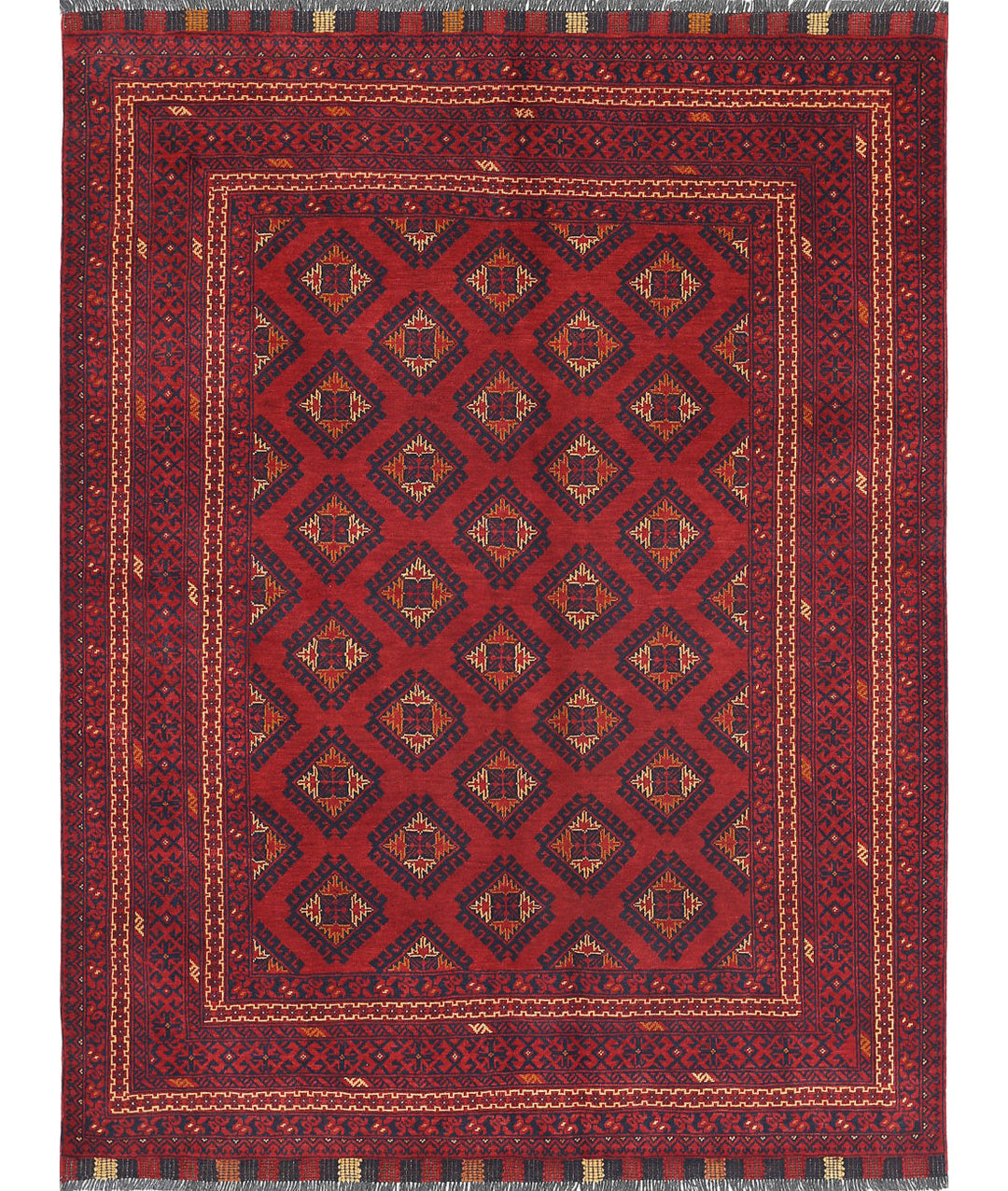 Hand Knotted Afghan Khamyab Wool Rug 5' 0" x 6' 4" - No. AT32565
