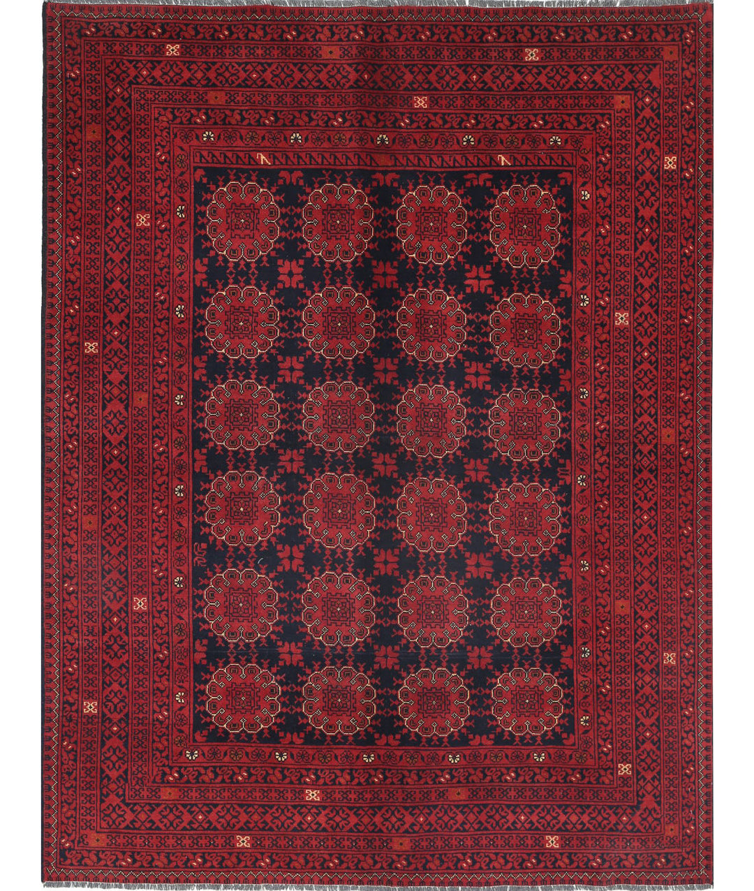 Hand Knotted Afghan Khamyab Wool Rug 4' 10" x 6' 5" - No. AT21120