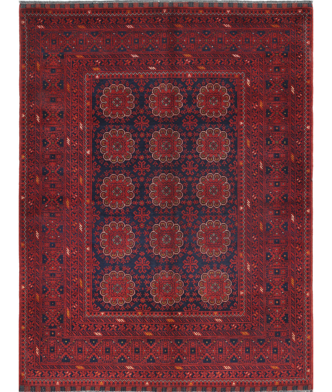 Hand Knotted Afghan Khamyab Wool Rug 4' 10" x 6' 5" - No. AT35845