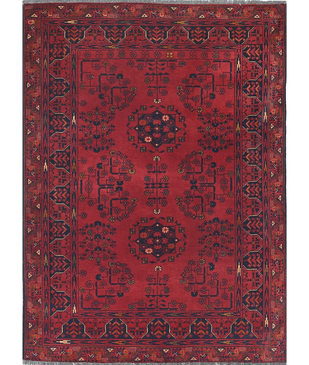 Hand Knotted Afghan Khamyab Wool Rug 3' 3" x 4' 6" - No. AT23078