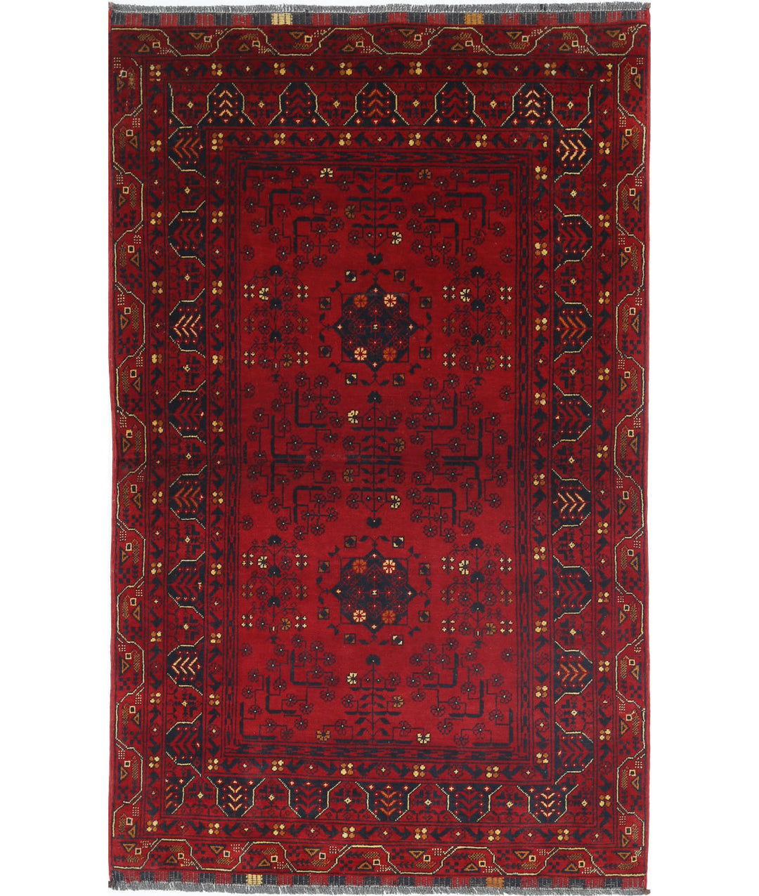 Hand Knotted Afghan Khamyab Wool Rug 3' 3" x 5' 2" - No. AT34314