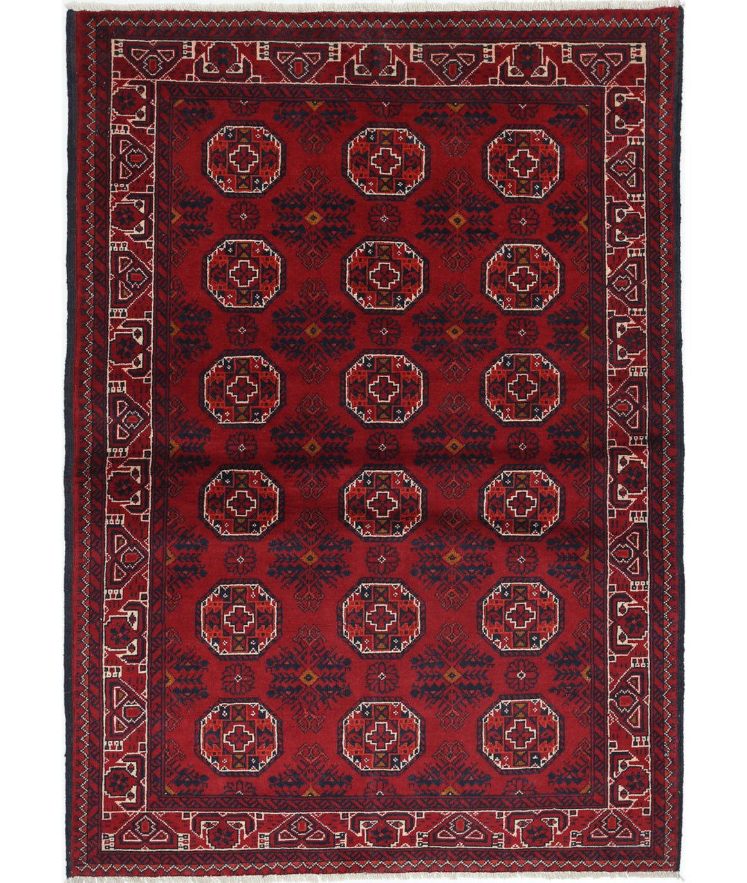 Hand Knotted Afghan Khamyab Wool Rug 3' 2" x 4' 9" - No. AT24383