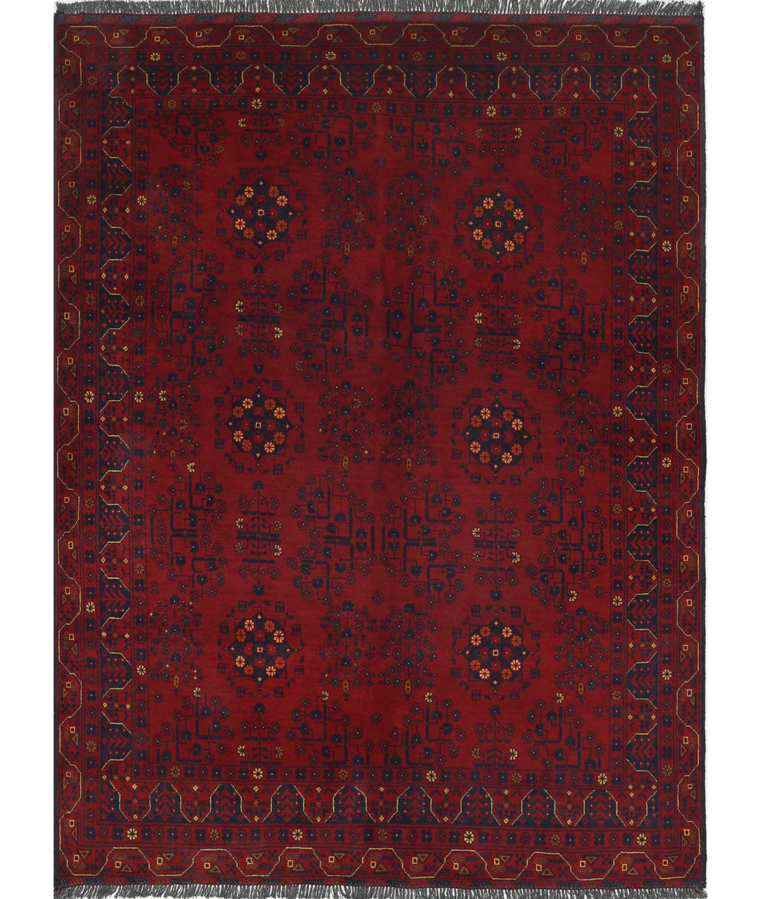 Hand Knotted Afghan Khamyab Wool Rug 4' 11" x 6' 6" - No. AT34983